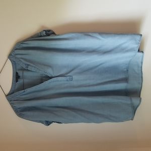 Banana Republic Short Sleeve Blouse Size XL extra-large Blue
